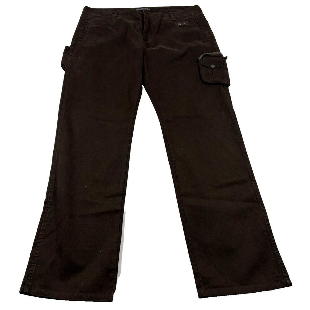 John Varvatos Collection Mens Brown Corduroy Pants Cargo Pocket Utility 54 Flaw